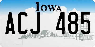 IA license plate ACJ485