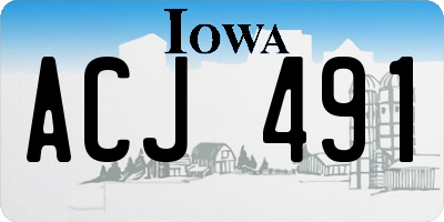IA license plate ACJ491