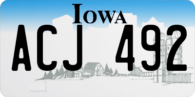 IA license plate ACJ492