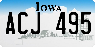 IA license plate ACJ495