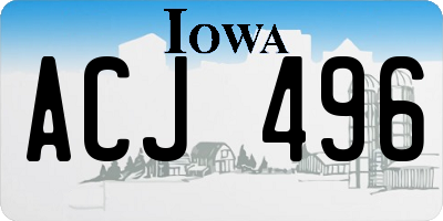 IA license plate ACJ496