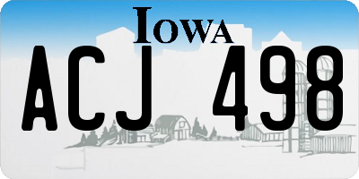 IA license plate ACJ498