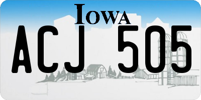 IA license plate ACJ505