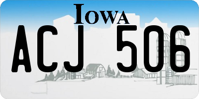 IA license plate ACJ506