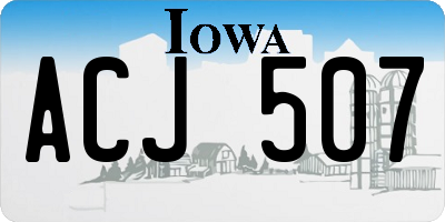 IA license plate ACJ507