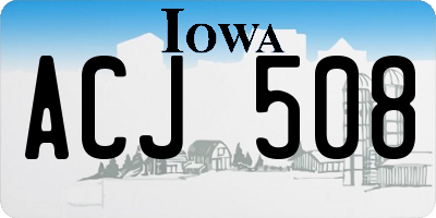 IA license plate ACJ508