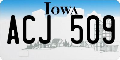 IA license plate ACJ509