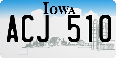 IA license plate ACJ510