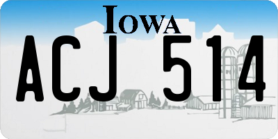 IA license plate ACJ514