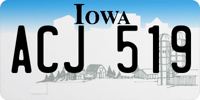 IA license plate ACJ519