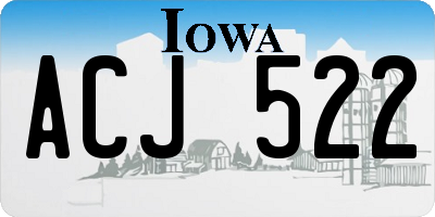 IA license plate ACJ522