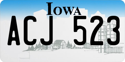 IA license plate ACJ523