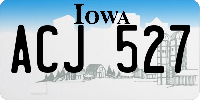 IA license plate ACJ527