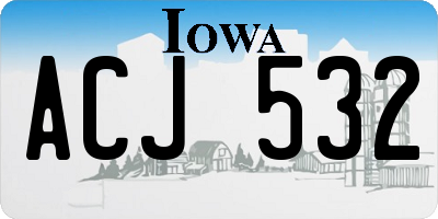 IA license plate ACJ532