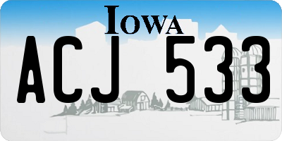 IA license plate ACJ533