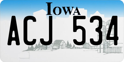 IA license plate ACJ534