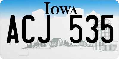 IA license plate ACJ535