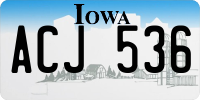 IA license plate ACJ536