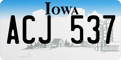 IA license plate ACJ537