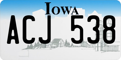 IA license plate ACJ538