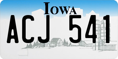 IA license plate ACJ541