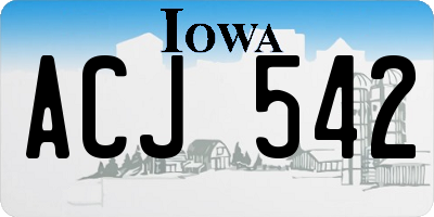 IA license plate ACJ542
