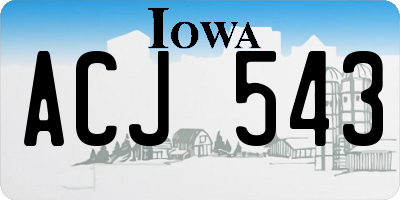 IA license plate ACJ543