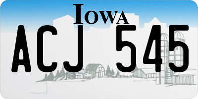 IA license plate ACJ545