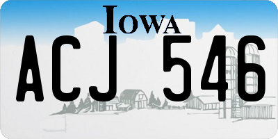 IA license plate ACJ546