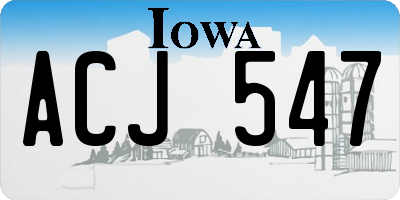 IA license plate ACJ547