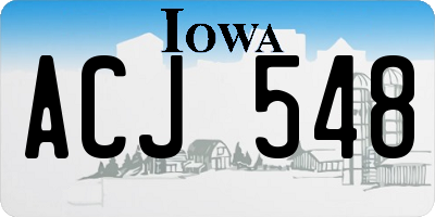 IA license plate ACJ548