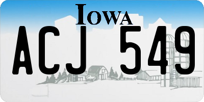 IA license plate ACJ549