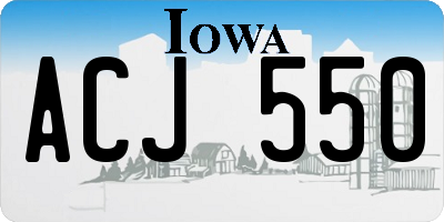 IA license plate ACJ550