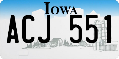 IA license plate ACJ551