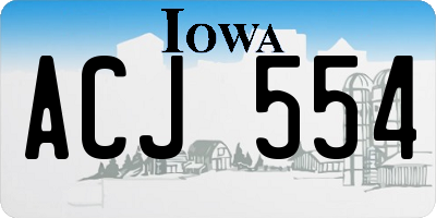 IA license plate ACJ554
