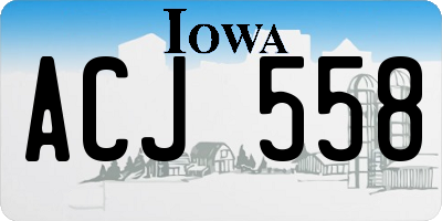 IA license plate ACJ558