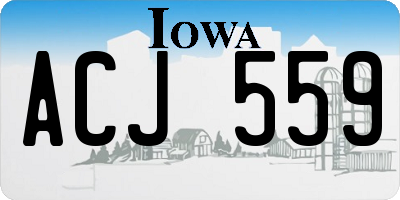 IA license plate ACJ559