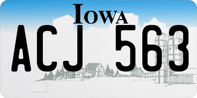 IA license plate ACJ563
