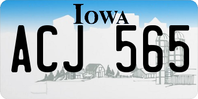 IA license plate ACJ565