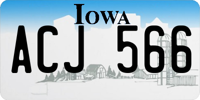 IA license plate ACJ566