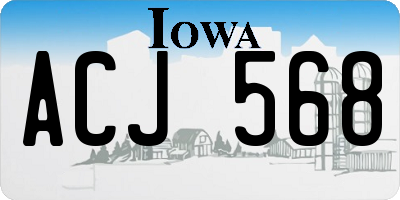 IA license plate ACJ568