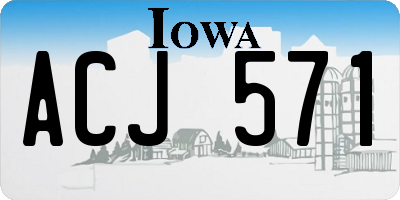 IA license plate ACJ571