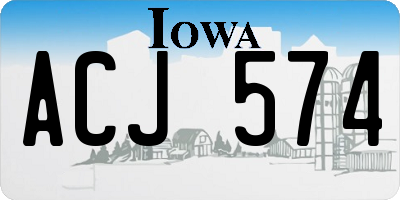 IA license plate ACJ574