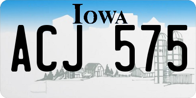 IA license plate ACJ575