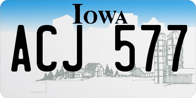 IA license plate ACJ577