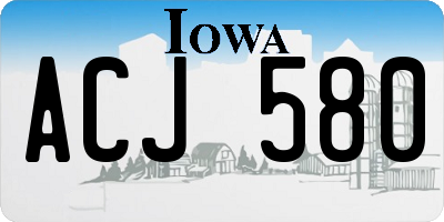 IA license plate ACJ580