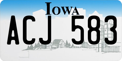 IA license plate ACJ583