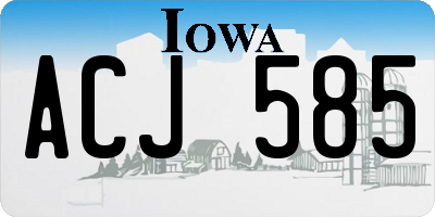 IA license plate ACJ585