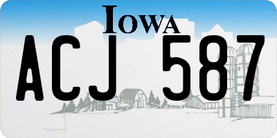 IA license plate ACJ587