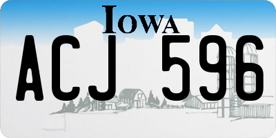 IA license plate ACJ596